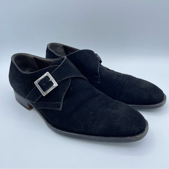 Moreschi Italy Suede Shoes 8 1/2 Black - Picture 2 of 16